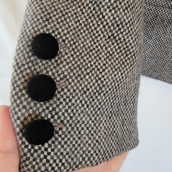 VTG DAVID BENJAMIN Gray Tweed English Western Style Blazer Sz 13/8 Wool Blend - Picture 8 of 12
